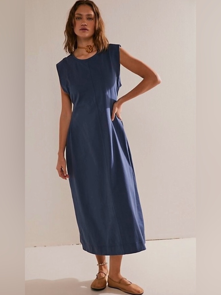 Free People Beach Simone Midi Nwot Slate Blue Size S